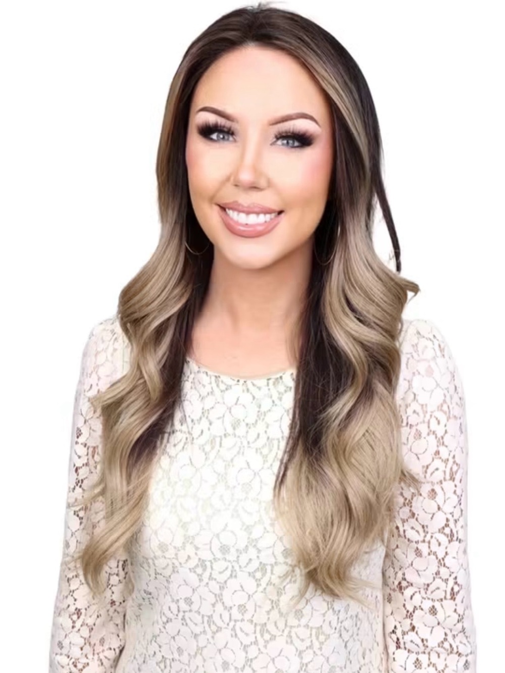 Naomi Chelsey Smith Crowns  Long Wavy Balayage Wig